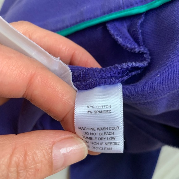 TAYLOR LOFT Marisa Blue Cotton Cropped Marisa Casual Pants Size 4 Petites - Picture 6 of 6